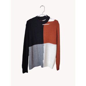 Mainstrip Sweater Knit Womens Small Color Block
